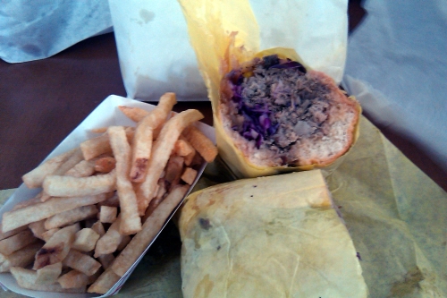 The BBQ pulled pork from Oinkster, which for some reason was served without sauce.