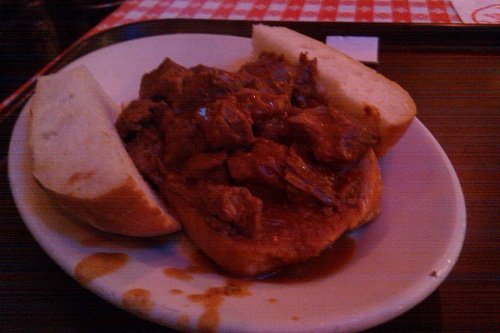 The so-called Buffalo Stew Sandwich at Tommy's Joynt, San Francisco